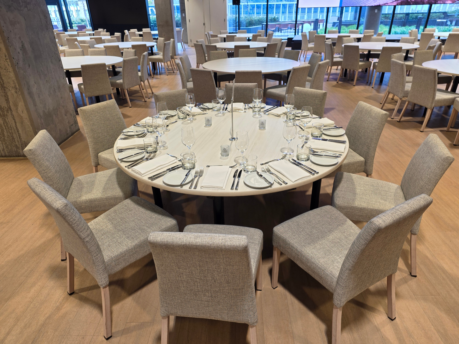 Set roundtable inside the venue